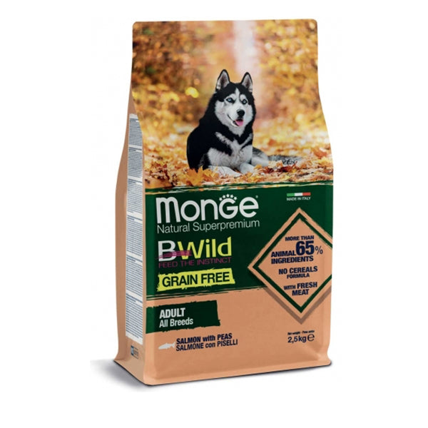 Monge BWild Grain Free Dog Adult All Breeds Salmone con Piselli