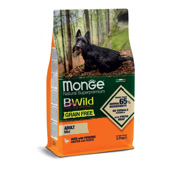 Monge BWild - Grain Free – Anatra con Patate – Mini Adult