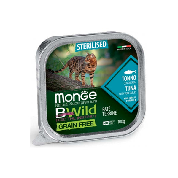 Monge BWild - Umido gatto - Paté terrine Tonno con Ortaggi – Sterilised