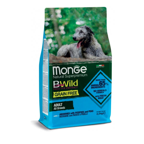 Monge BWild - Grain Free – Acciughe con Patate e Piselli – All Breeds Adult