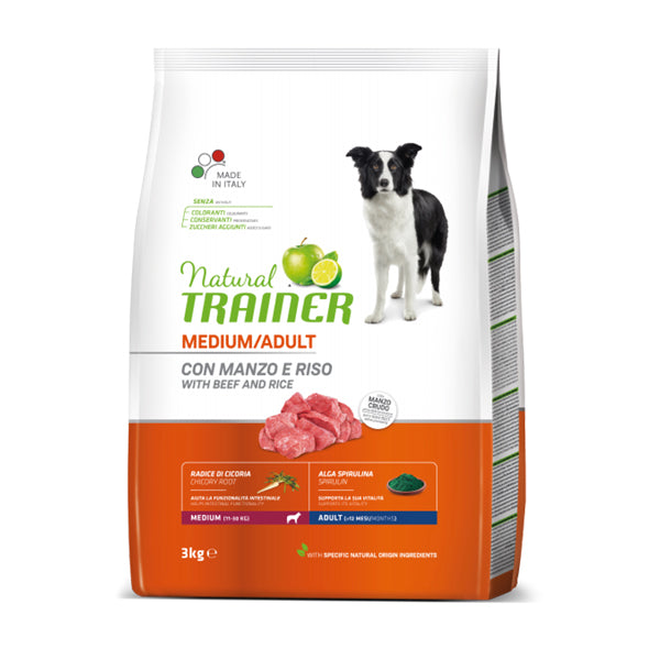 Natural Trainer Medium Adult con Manzo e Riso