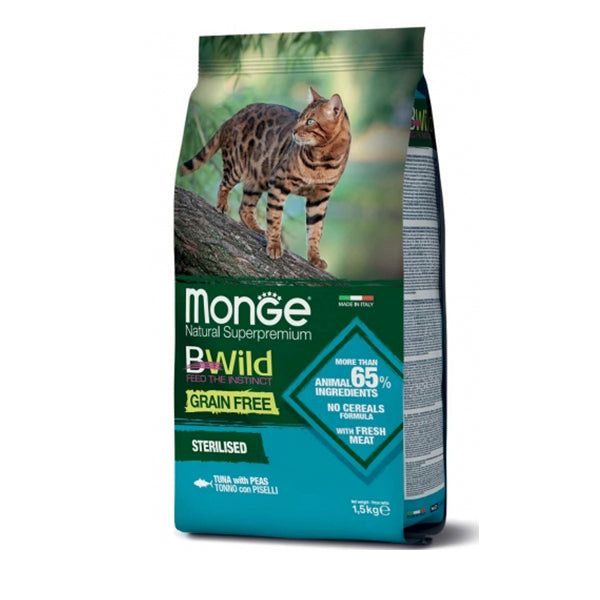 Monge Bwild Cat Adult Sterilised Grain Free Tonno con piselli