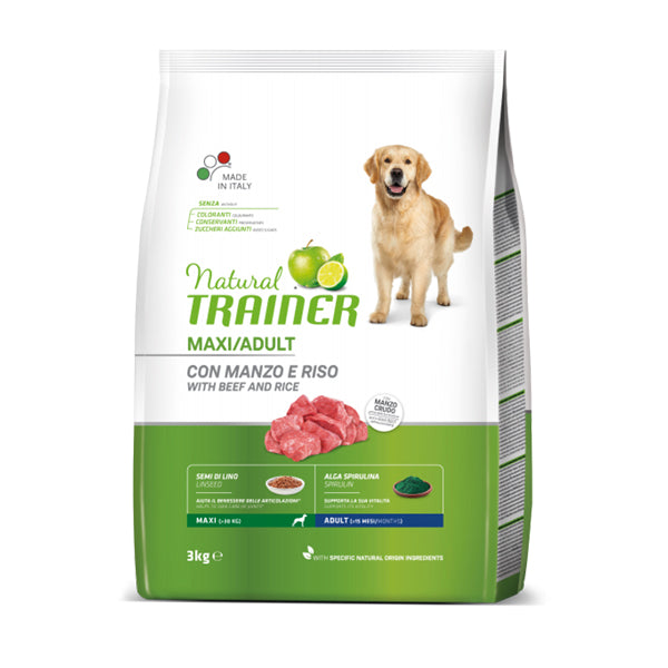 Natural Trainer Maxi Adult con Manzo e Riso