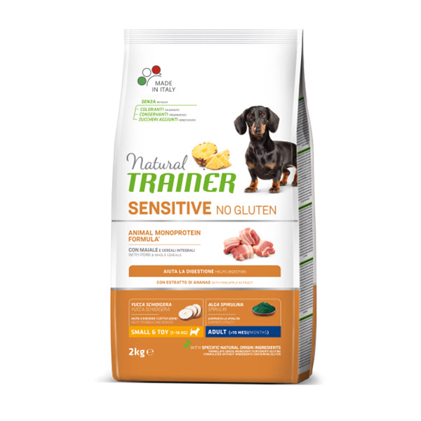 Natural Trainer Sensitive no gluten Adult small con Maiale e Cereali Integrali