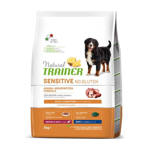 Natural Trainer Sensitive No Gluten Medium & Maxi Adult con Agnello