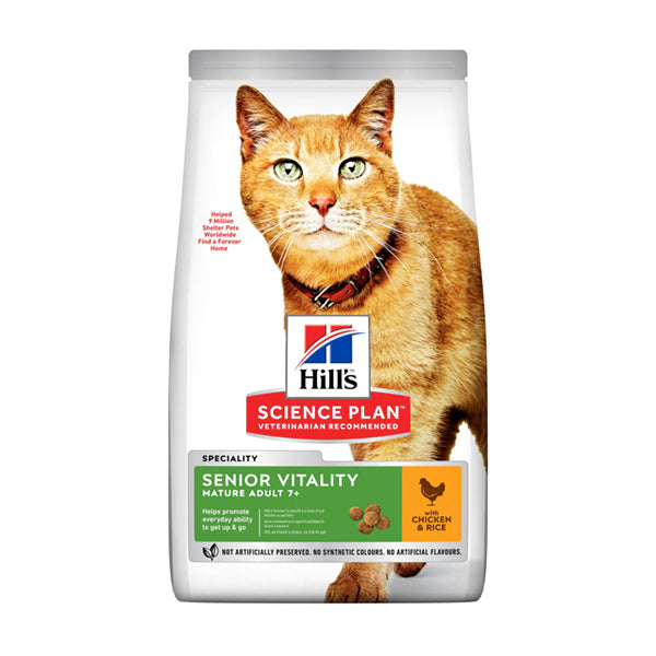 HILL'S SCIENCE PLAN Senior Vitality Adult 7+ Alimento per Gatti con Pollo e Riso