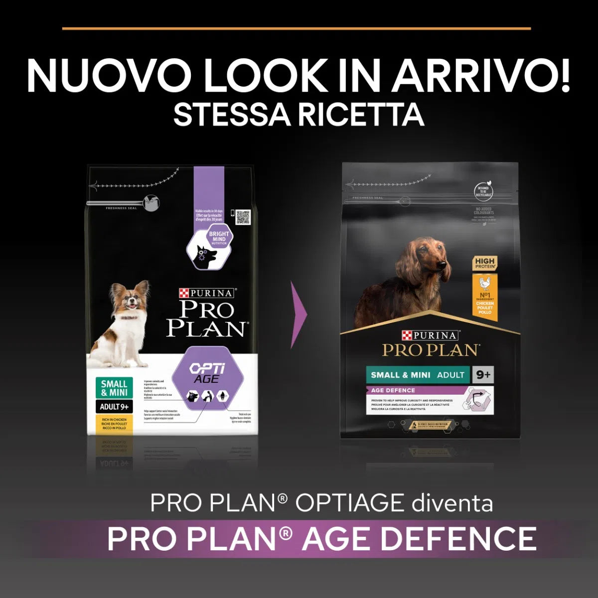 Purina Pro Plan Age Defence Small e Mini Adult 9+ ricco in pollo - secco cane