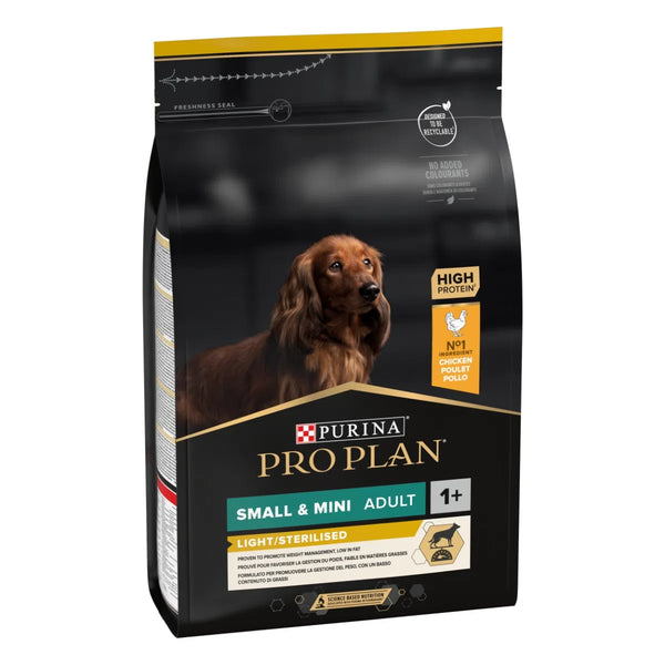 Purina Pro Plan Light Sterilised Small e Mini Adult ricco in pollo - secco cane